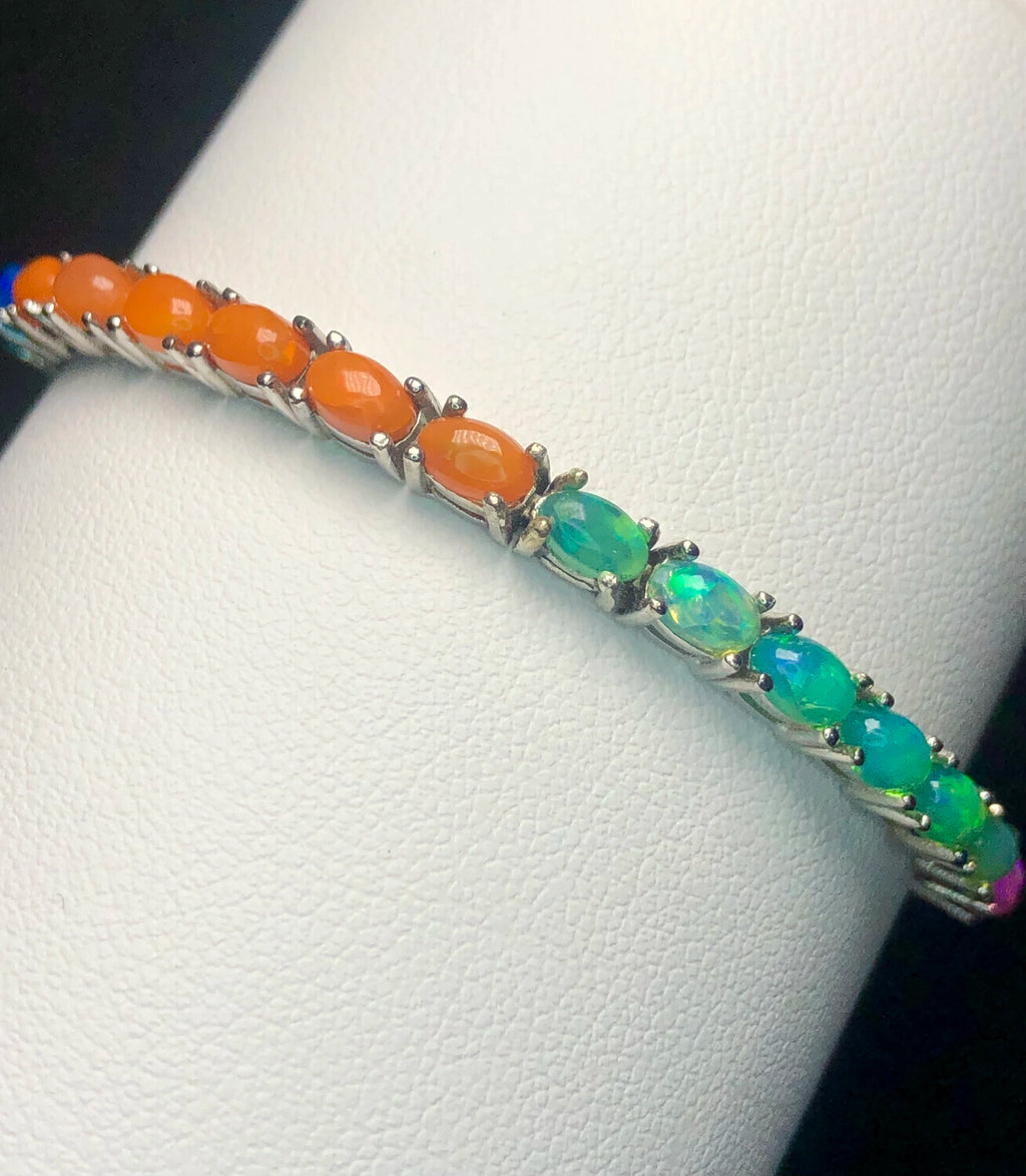 Bracelet Lux - Opale Naturelle Multicolore (54,25 Cts) & Argent Sterling 925