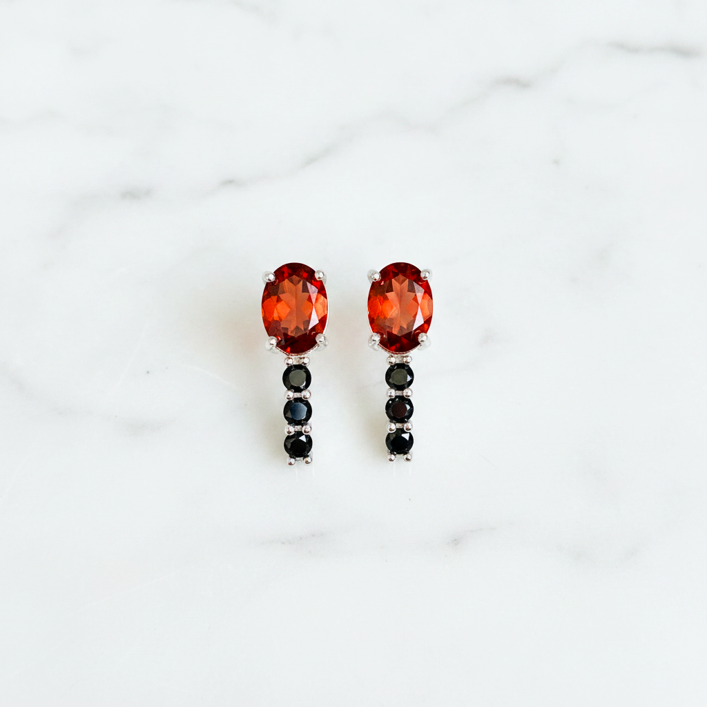 Éclat de Grenat – Rhodolite, Spinelle & Argent 925 placage Rhodium