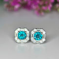 Boucles d'Oreilles - Apatite Néon & Métal Rhodié