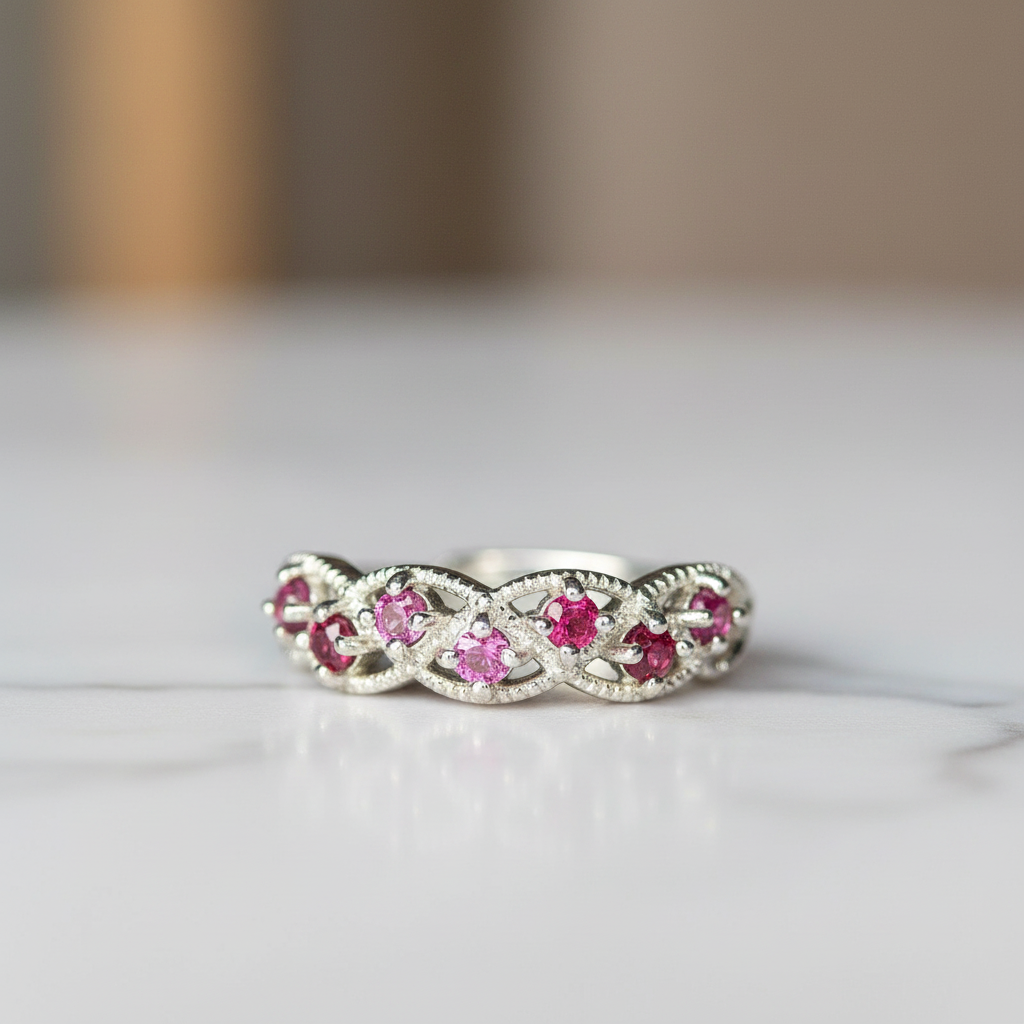 Bague Éclat Impérial - Grenat Rhodolite & Argent Rhodié
