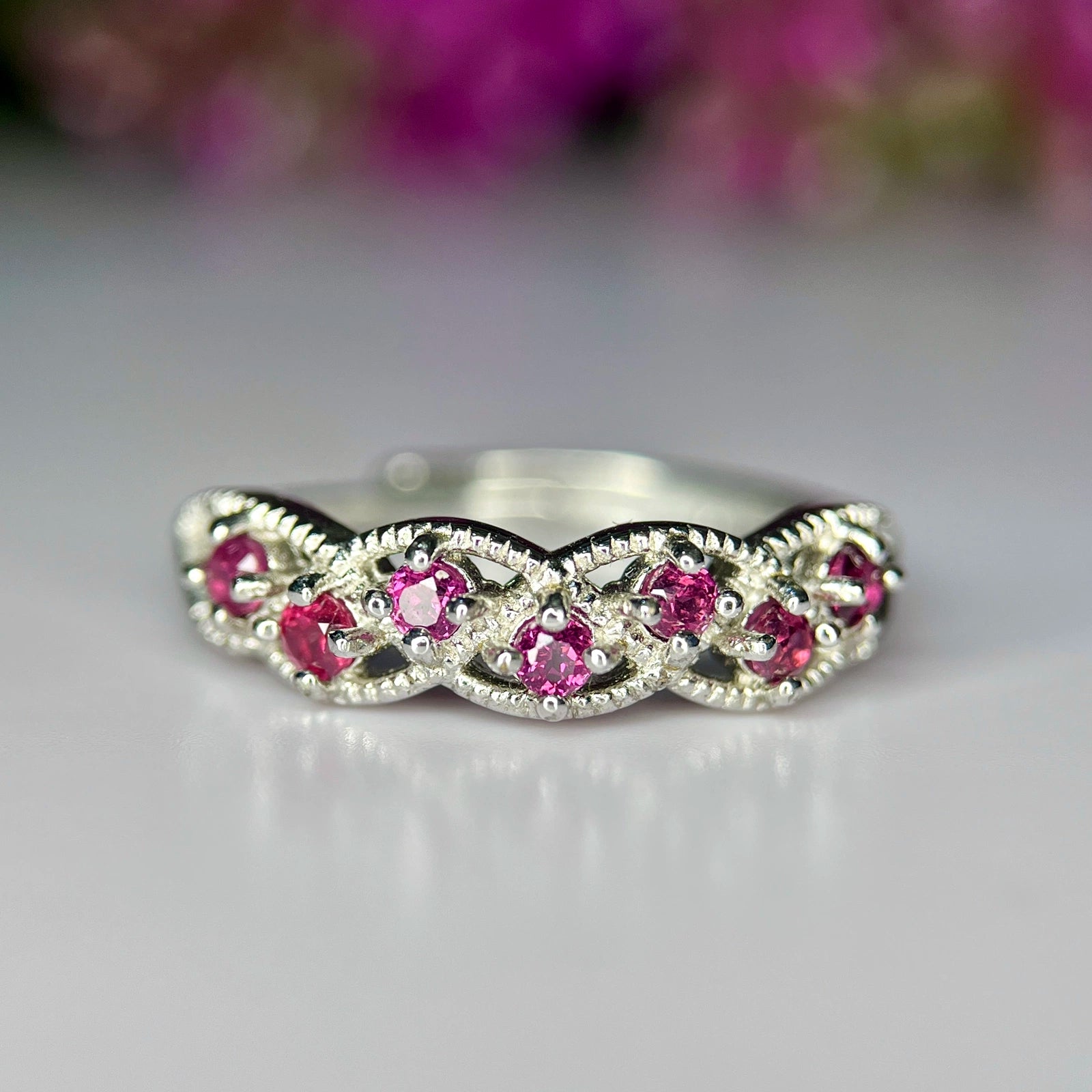Bague Éclat Impérial - Grenat Rhodolite & Argent Rhodié