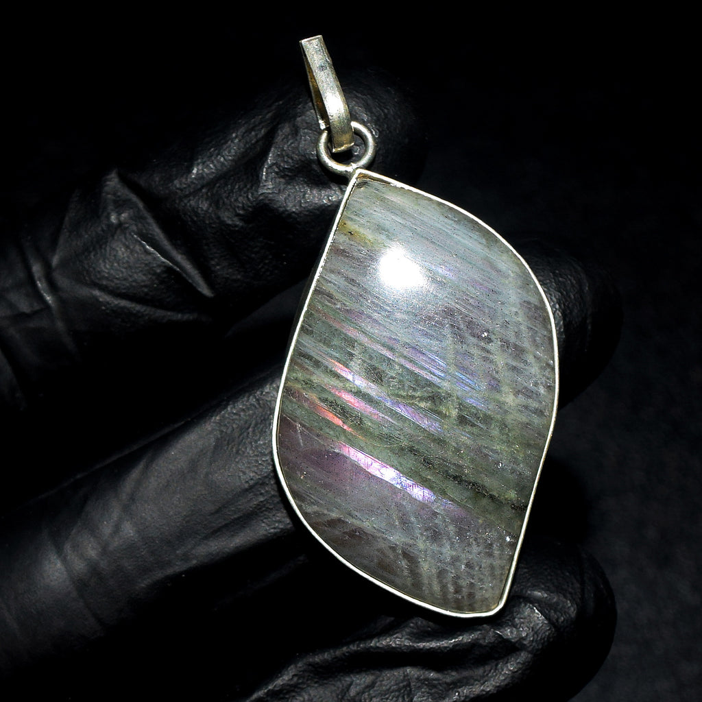 Collier avec Pandantiv Labradorite (60.00 Cts) - Labradorite & Perles Miyuki - Laiton Plaqué Or 18K