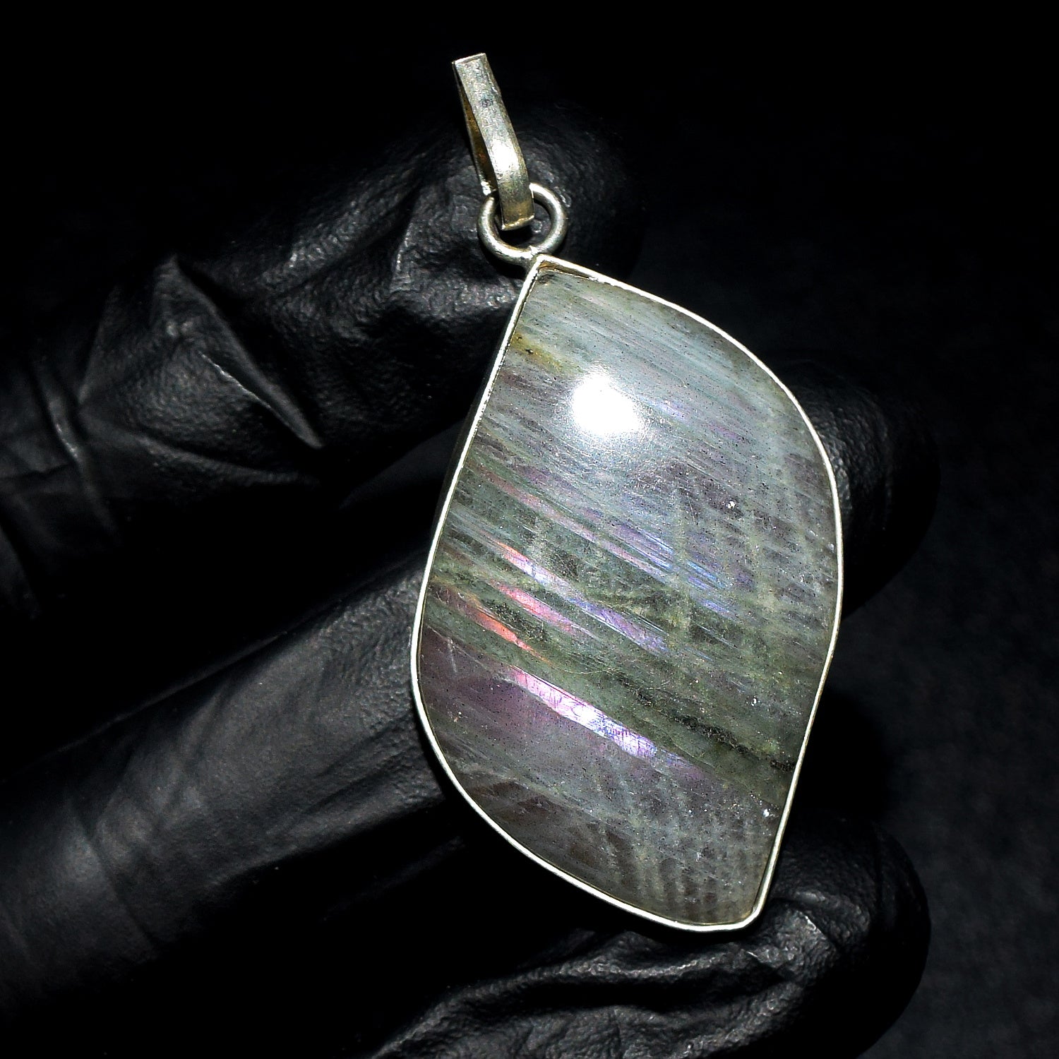 Collier avec Pandantiv Labradorite (60.00 Cts) - Labradorite & Perles Miyuki - Laiton Plaqué Or 18K