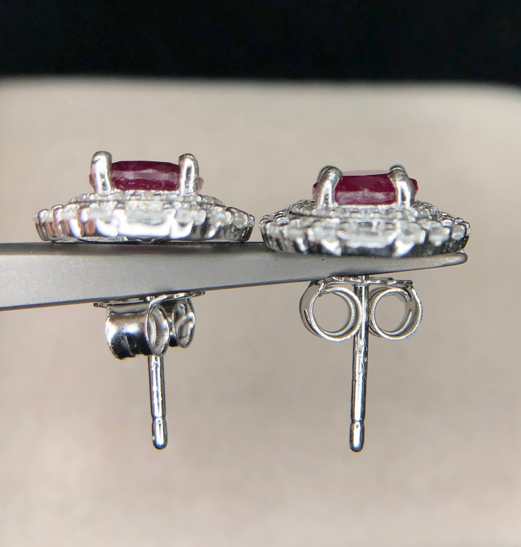 Splendide parure ornée de Rubis & Argent 925 Rhodié