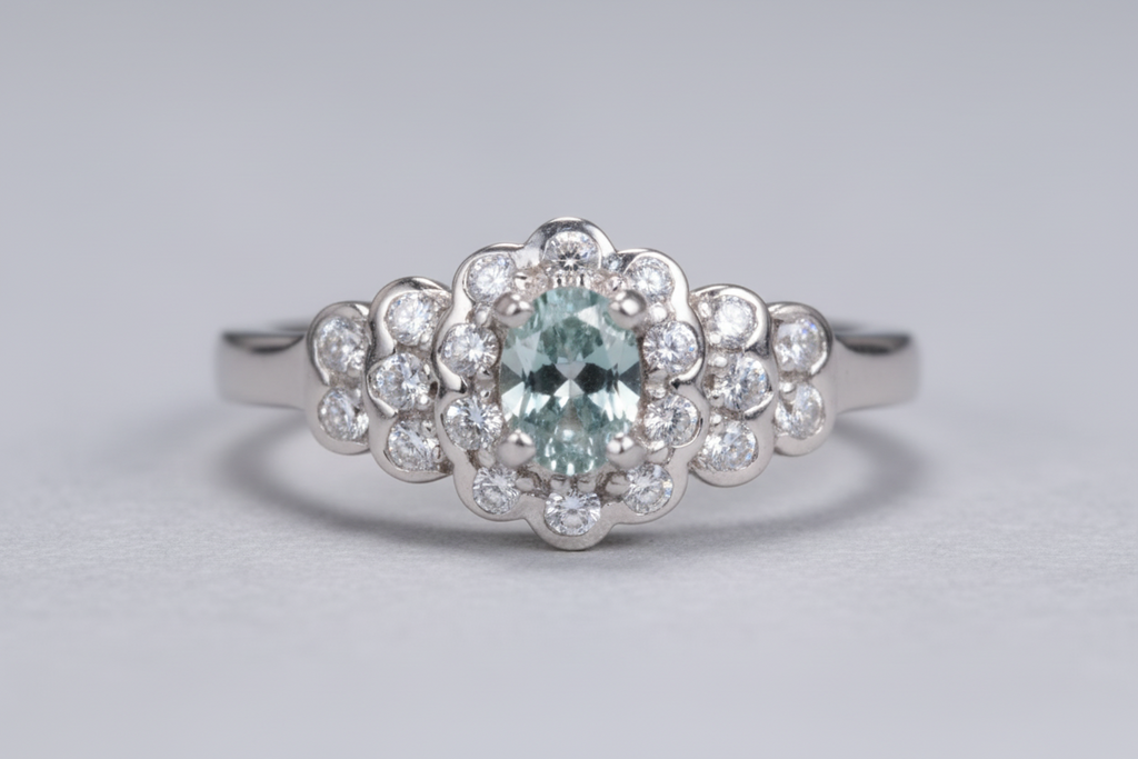 Bague "Vivante" - Saphir Teal Naturel Bi-Couleur & Argent 925